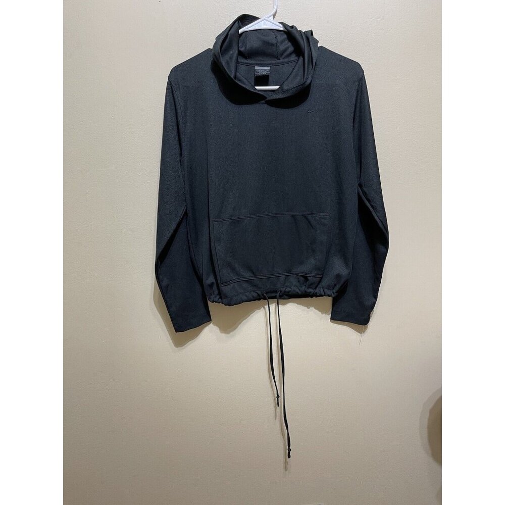 NIKE Dri-Fit Black Hoodie | Embroidered Swoosh Logo | Youth Size Medium • 8-10